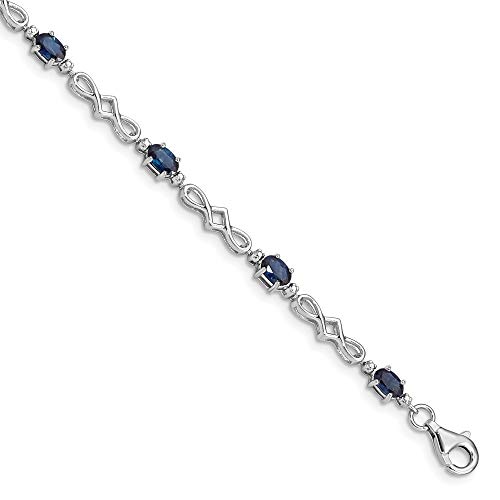 Sterling Silber Saphir und Diamant JewelryWeb Armband