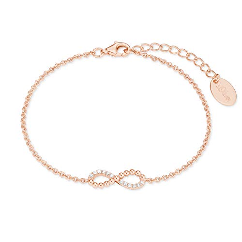 s.Oliver Damen Echtschmuck Armband Silber 925 rosévergoldet Infinity Geschenk