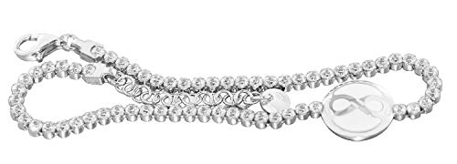 Hobra-Gold Tennisarmband Silber 925 Infinity feine Armkette Armband Karabiner