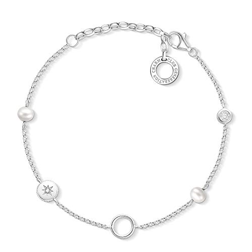 Thomas Sabo Damen-Charm-Armband Perlen 925er Sterlingsilber X0273-167-14-L19v