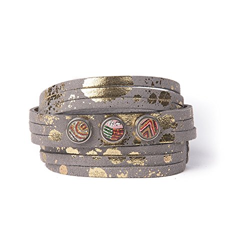 Noosa Armband Wrap Bracelet Petite Multi stone gold foil, Grösse:XS