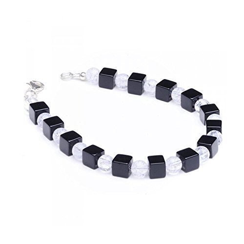 Armband aus Onyx & Bergkristall 925 Silber schwarz weiß Designerarmband Damen