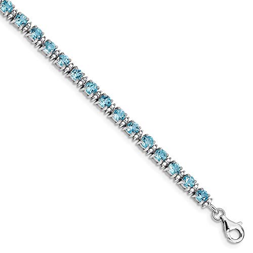 Sterling Silber Blau Topas und Diamanten JewelryWeb Armband