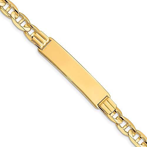 Anker-Armband, 14 Karat, 8 cm, 7 mm, Karabiner-JewelryWeb