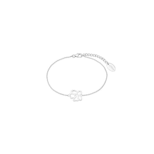 s.Oliver Armband 925 Sterling Silber Damen Armschmuck, 17+3 cm, Silber, Blume, Kommt in Schmuck Geschenk Box, 2033878