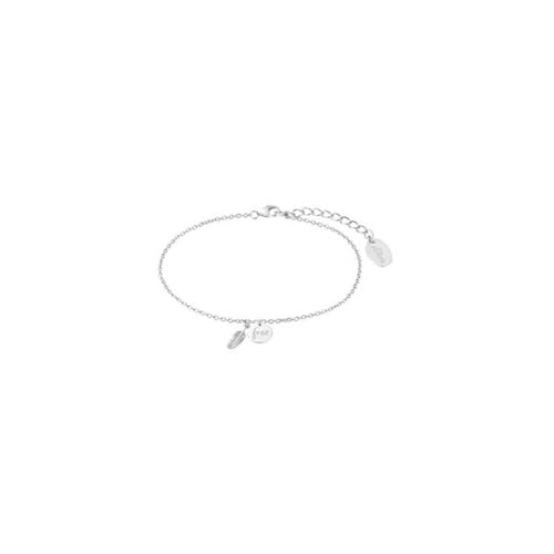 s.Oliver Armband 925 Sterling Silber Damen Armschmuck, 16+3 cm, Silber, Feder, Kommt in Schmuck Geschenk Box, 2032580