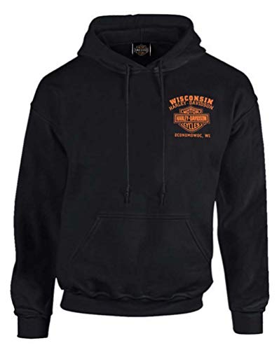 Harley-Davidson Custom Freedom Herren Fleece-Kapuzenpullover, Schwarz - Schwarz - XX-Large
