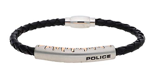 Police Fury Armband Leder/Edelstahl Gr. L 20 cm PJ25571BLRG.02-L