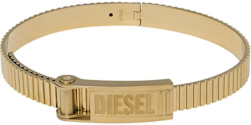 Diesel Armband Für Männer Stahl, Länge: 180-195mm, Breite: 10.5mm, Höhe: 1.5mm Gold-Edelstahl-Armband, DX1357710