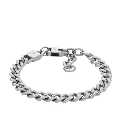 Fossil Herrenarmband Harlow Linear Texture Chain Edelstahl, JF04697040