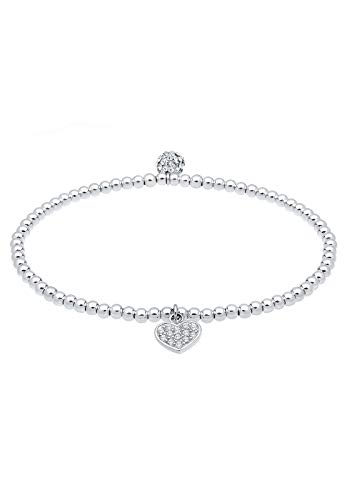 Elli Armband Damen Herz Anhänger Verlobung mit Kristallen aus 925 Sterling Silber