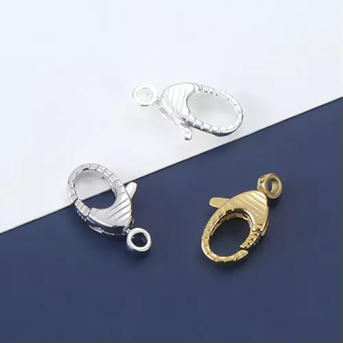 1 Stück 925 Silber Strukturierte Karabinerverschlüsse Schmuckteile-Platin-1 Stück