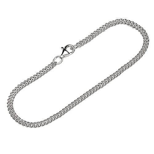 NKlaus Armband 925 Sterling Silber 18cm Panzerkette Herren klassische Armkette massiv 12617