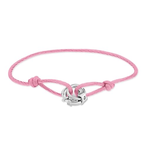 LIEBESKIND Berlin Damen Stoffarmband LJ-1798-B-21 mit Edelstahl-Anhängern in Silber