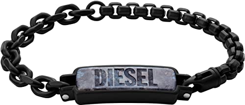 Diesel Armband Für Männer Stahl, L 185mm X B 11,3mm X H 7,3mm Schwarz Edelstahlarmband, DX1326001
