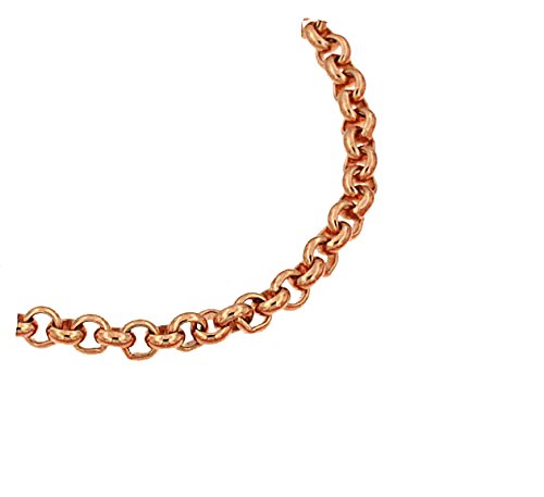 Erbsarmband Rotgold Doublé 14 mm 21 cm Goldarmband Herren-Armband Damen Geschenk Schmuck ab Fabrik Italien tendenze ERYs14-21v