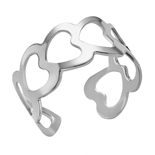 WEITING Fashion Gold Farbe Silber Farbe Öffnungsring für Damen Herren Lagre Breiter Ring Hip Hop Punk Fingerringe Einfacher Boho Schmuck Größenverstellbar 14I3AJ012