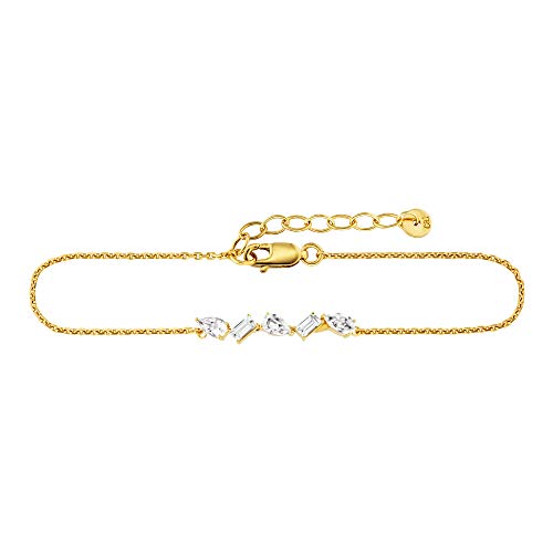 cai Damen 925/  Sterling Silber 17+3cm vergoldet Weißtopas gelb 0,983ct 132260316 20