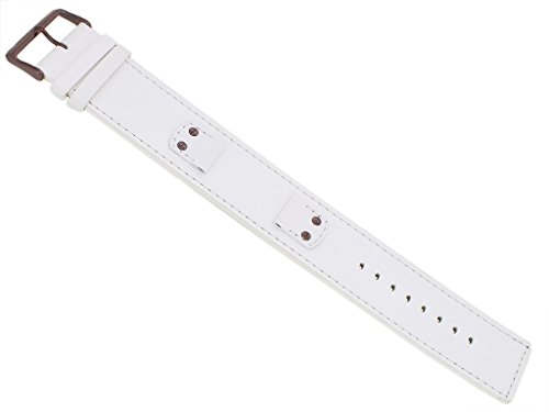 Bruno Banani Uhrenarmband Leder Band weiß glatt für Rectangular Ladies 33196