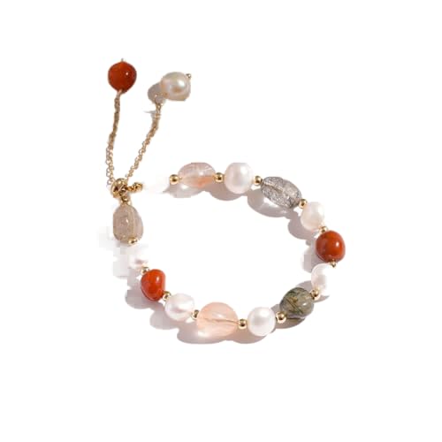 Armband for Frauen, Freundschaftsarmband, Armbänder for Frauen, natürlich gemischter Kristall mit Perlen, Perlenarmband, zufälliger Stein, Energie, Edelstein, Freundschaftsarmband, verstellbares Chakr
