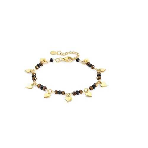 Nomination Woman bracelet hearts Silver Golden with rhinestones 027253/022
