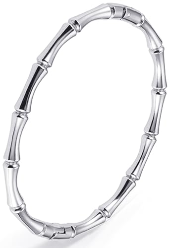 Tidefire Edelstahl Bambus Design Armband Titan Stahl Armband (692 Bambus Silber)