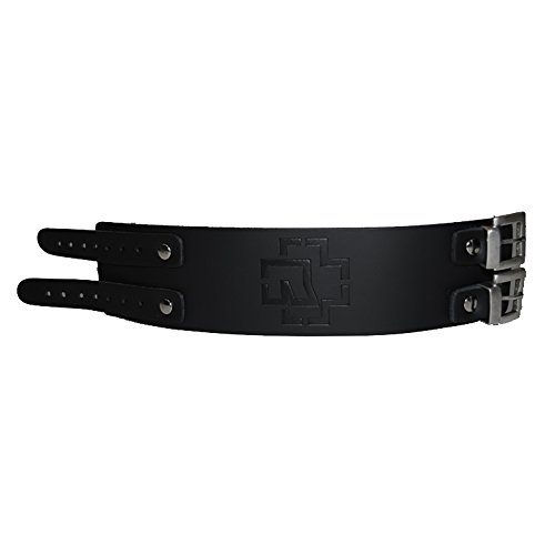 Rammstein Leder Armband Logo schwarz, Offizielles Band Merchandise