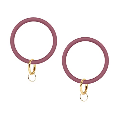 Milisten 2 Stücke Silikon Armreif Schlüsselanhänger Armband Schlüsselbund Armband Runde Schlüsselanhänger Halter für Frauen Und Mädchen (Rosa)