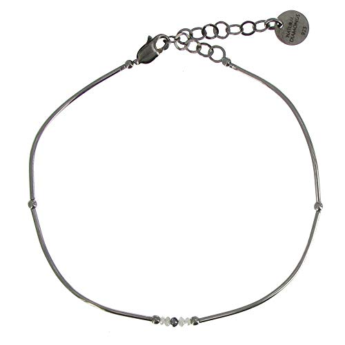 LES POULETTES BIJOUX - Schwarz und Weiß Diamanten 925 Silber Armband