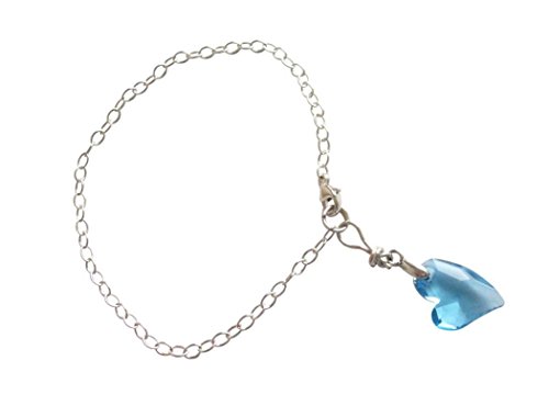 GemShine - Damen - Herz - Armband - 925 Silber - Devoted 2 U - *Aquamarin* - Blau - MADE WITH SWAROVSKI ELEMENTS®