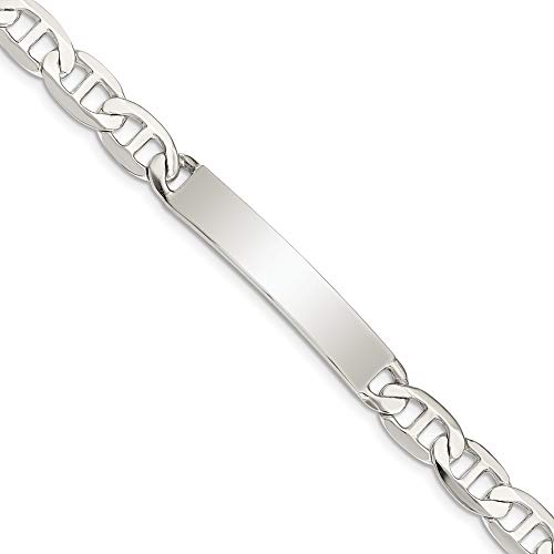Sterling Silber 8  Schild Anker-Armband Karabiner-JewelryWeb