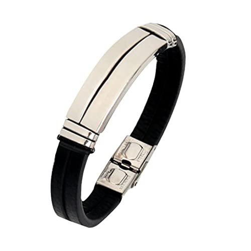 TianWlio Mode Zweifarbige Silikon Armband Zubehör Armbänder Für Männer Armbänder Kreative Geschenk Armbänder Souvenir Geschenke Viel Glück Armband Buchstaben Armband Silber (A, One Size)
