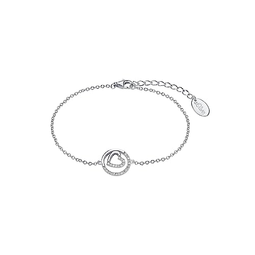 s.Oliver 2034390 Damen Armband Herz Silber Weiß 20 cm