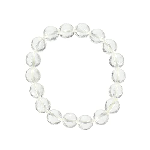 Bergkristall Armband Stretcharmband 10 mm Perlenarmband facettiert