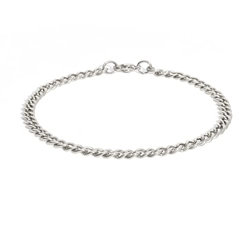 Edelstahl Armband mit Karabiner Verschluss - Hochwertiges Glieder-Armband - Dezente Armkette Herren - versch. Größen & rostfrei - Geschenk Geburtstag Männer - 3mm Silber-Armband (Silber, 18 cm, 3 mm)