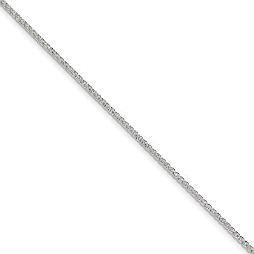 Sterling-Silber, 1,5 mm Diamant, rund, Armband Spiga-Kette, 7-Zoll-JewelryWeb