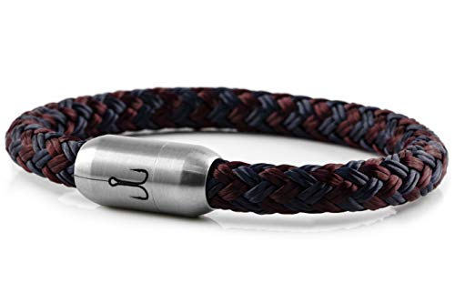 Fischers Fritze Armband Segeltau Makrele Marineblau dunkelrot - Handgemacht im Geschenkkarton I Maritim & Wasserfest, 21.0