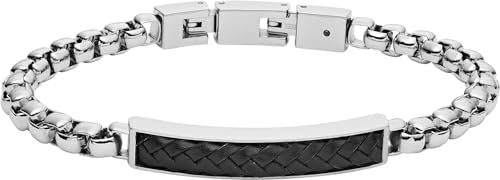 Fossil Armband Für Herren Dress, Innenlänge: 180mm - 195mm Silber Edelstahlarmband, JF03393040