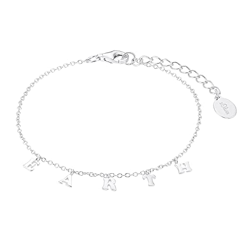 s.Oliver Armband 925 Sterling Silber Damen Armband, 17+3 cm, Silber, Earth, Kommt in Schmuck Geschenk Box, 2032815