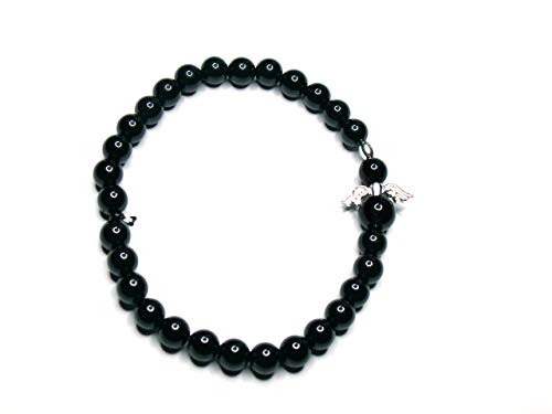 unbekannt Armband Schutzengel Onyx glatt (beh.) Engel Turmalin Sterlingsilber 925/- Mhorgaines Avalonia