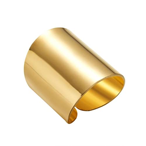 WEITING Fashion Gold Farbe Silber Farbe Öffnungsring für Damen Herren Lagre Breiter Ring Hip Hop Punk Fingerringe Einfacher Boho Schmuck Größenverstellbar 14I3AJ002-1