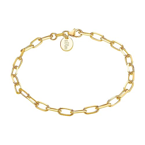 s.Oliver Armband 925 Sterling Silber Damen Armband, 20 cm, Gold, Kommt in Schmuck Geschenk Box, 2032886