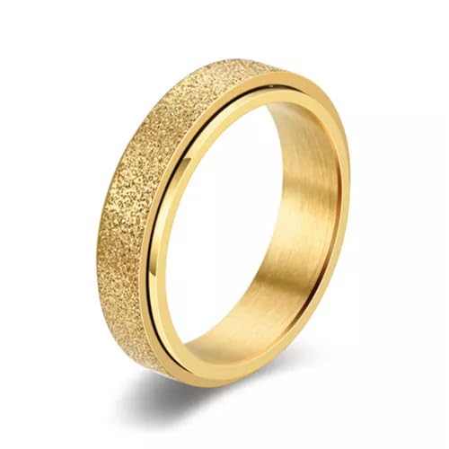Edelstahl-Ehering mit rotierendem Spinner, Unisex, Herren- und Damen-Modeschmuck, Gold, 10
