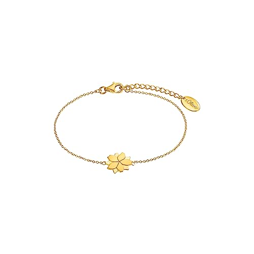 s.Oliver 2034189 Damen Armband Lotusblume Gold 20 cm