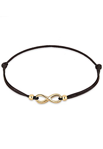 Elli Armband Damen Infinity Symbol Elastisch Schwarz in 925 Sterling Silber