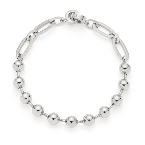 JEWELS BY LEONARDO Armband Dotty • Arm-Kette aus silberfarbenem Edelstahl • kräftigen Kugeln mit stilvollen Stegen • 19 cm Länge • Schmuck Geschenk für Frauen • 024924