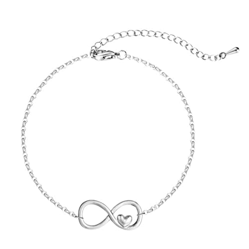 CHOUBAGUAI Armband CZ Infinity Armbänder für Frauen Freundschaft Paar Armbänder acht Form Charm Kette Armbänder Armreifen-TH-BA735-S