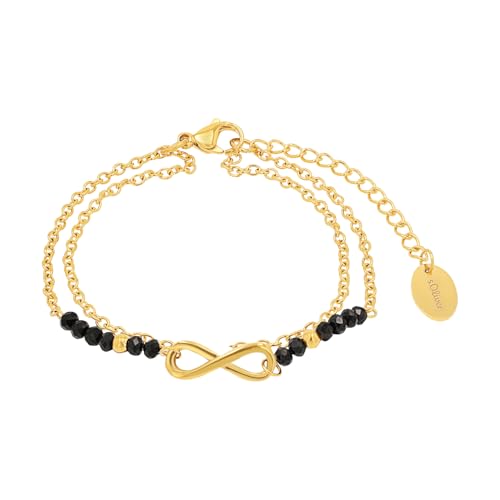 s.Oliver Armband Edelstahl Damen Armschmuck, mit Glas, 16+4 cm, Silber, Infinity, Kommt in Schmuck Geschenk Box,