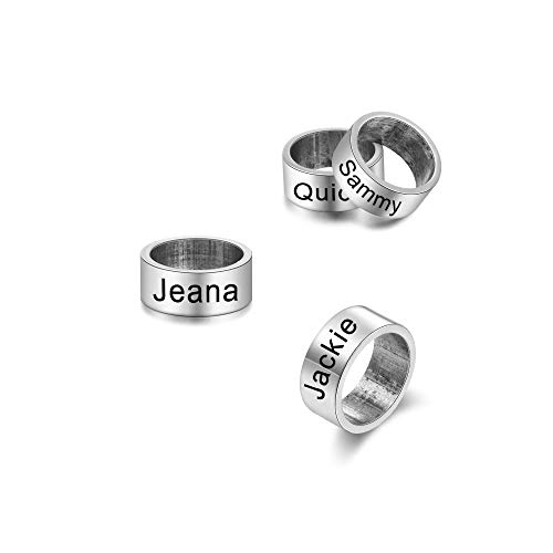 Damei Personalisierter Armbänder für Männer Damen mit Gravur Silber Anhänger Lederarmband mit Namen Gravur für Männer Frauen Echtlederarmband Schmuck für Herren - Kautschuk Kette (Ring)