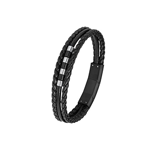 s.Oliver Leder Jungen Kinder Armschmuck, 16,5+1,5 cm, Bicolor, Kommt in Schmuck Geschenk Box, 2018842